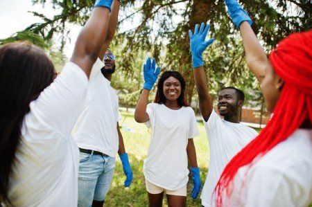 a group of volunteers