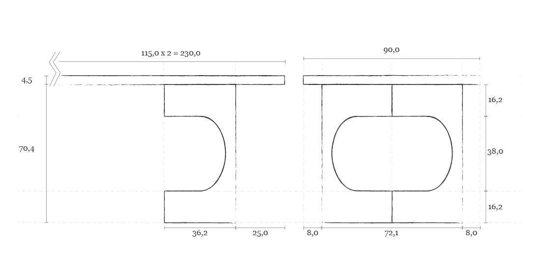 Cédille, table et bureau Cedille