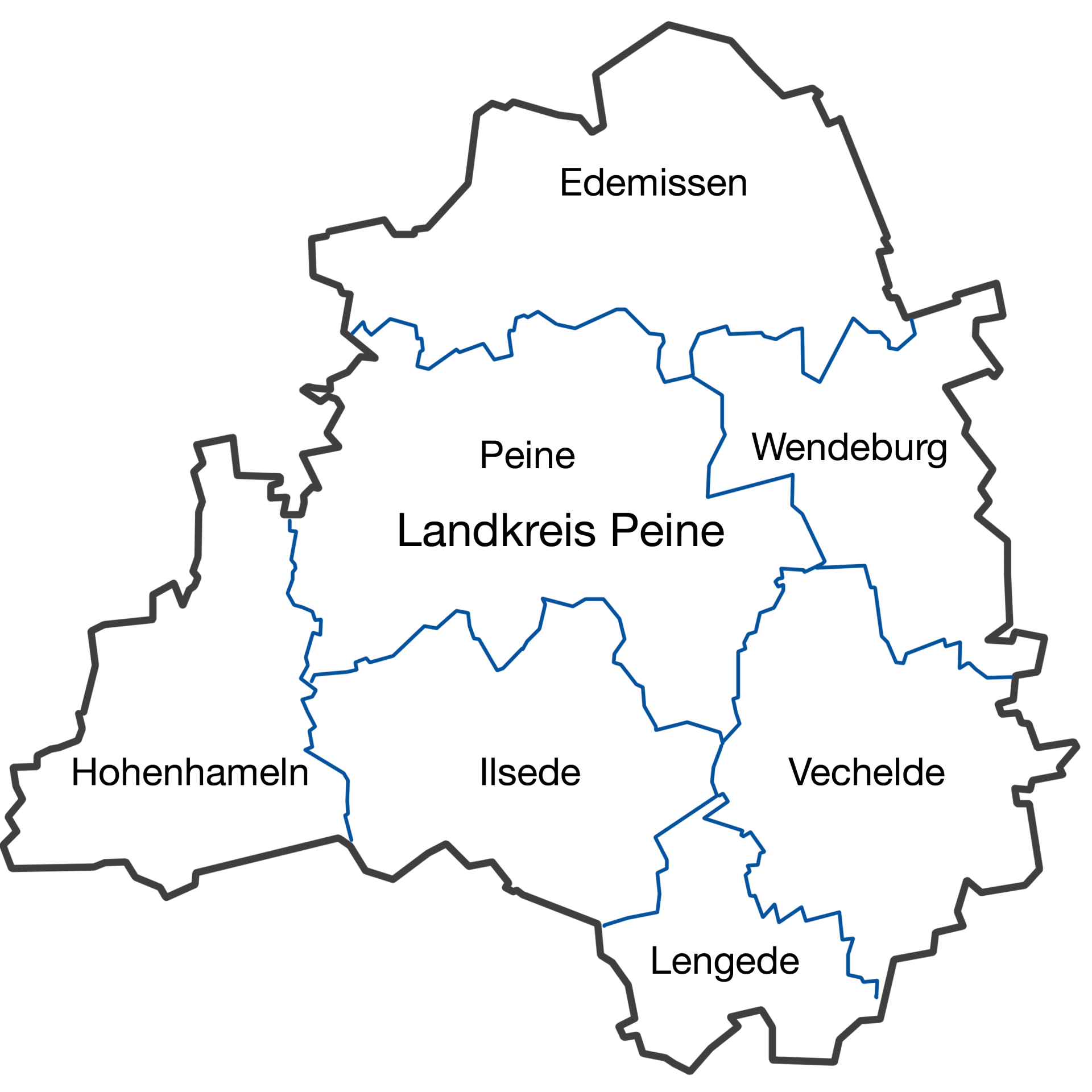 Hier gelangen Sie zu unserem Programm für alle Kommunen Landkreis Peine mit Wahlbezirken und Kommunen