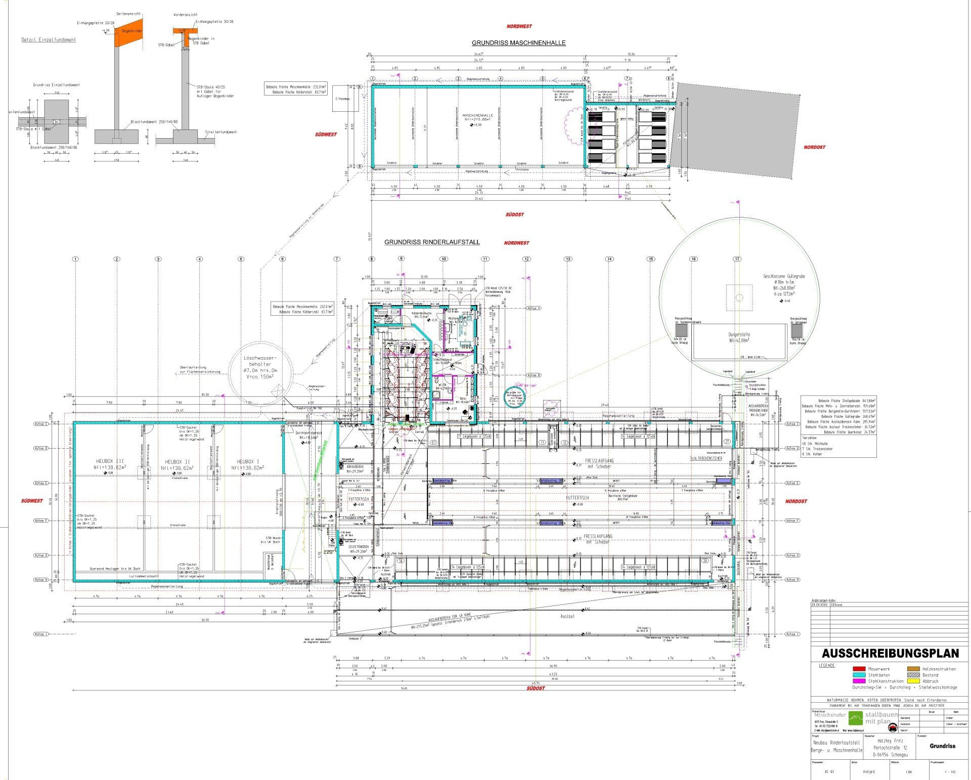 Der Aussiedlerhof ist als Heumilchbetrieb mit Heubergehalle und moderner Heutrocknung ausgestattet. Im Melkhaus ist ein Fischgrätenmelkstand untergebracht. Das Heu wird direkt aus der Bergehalle in den Stall mit einem Heukran transportiert. Der Auslauf bietet direkten Zugang zur Weide.