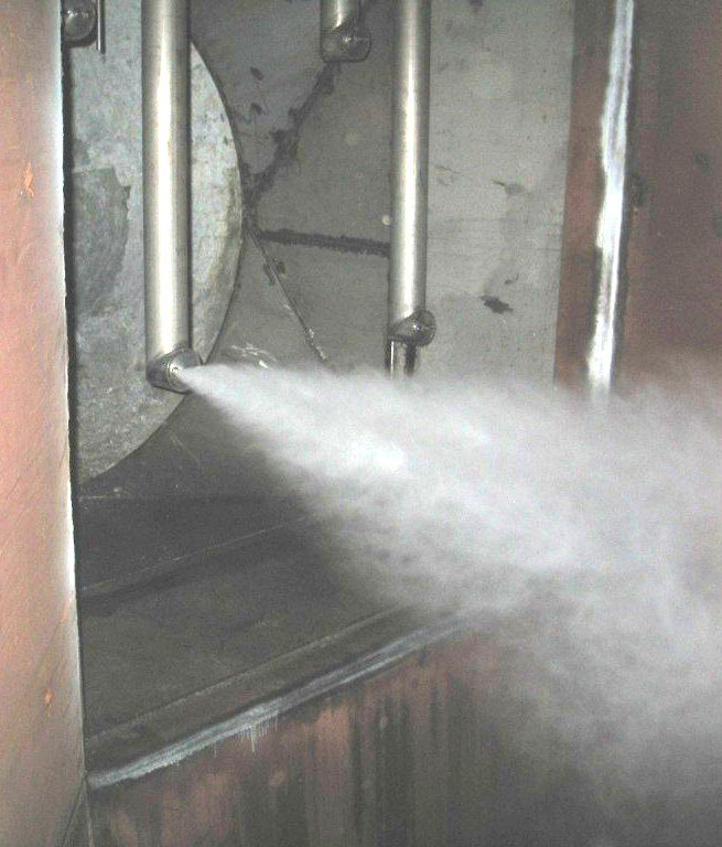 Spray test during cold commissioning