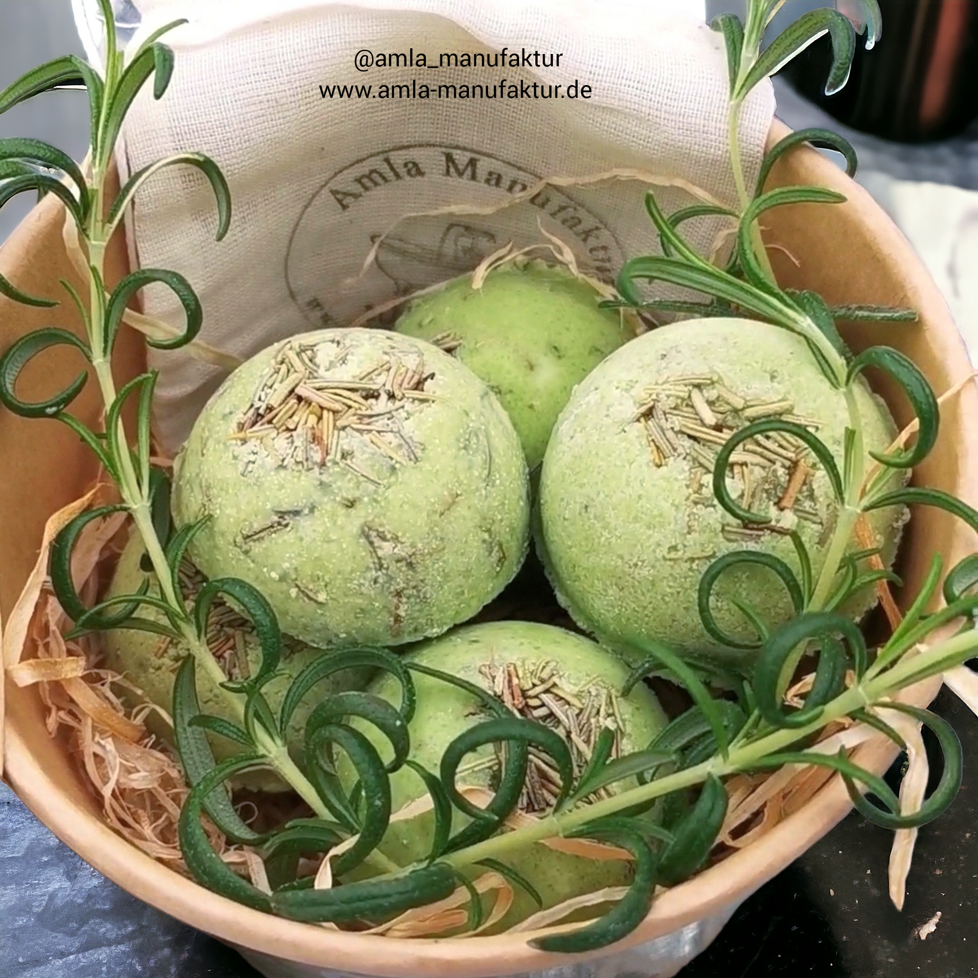 Badekugeln mit Rosmarin, Badebombe im Geschenkset