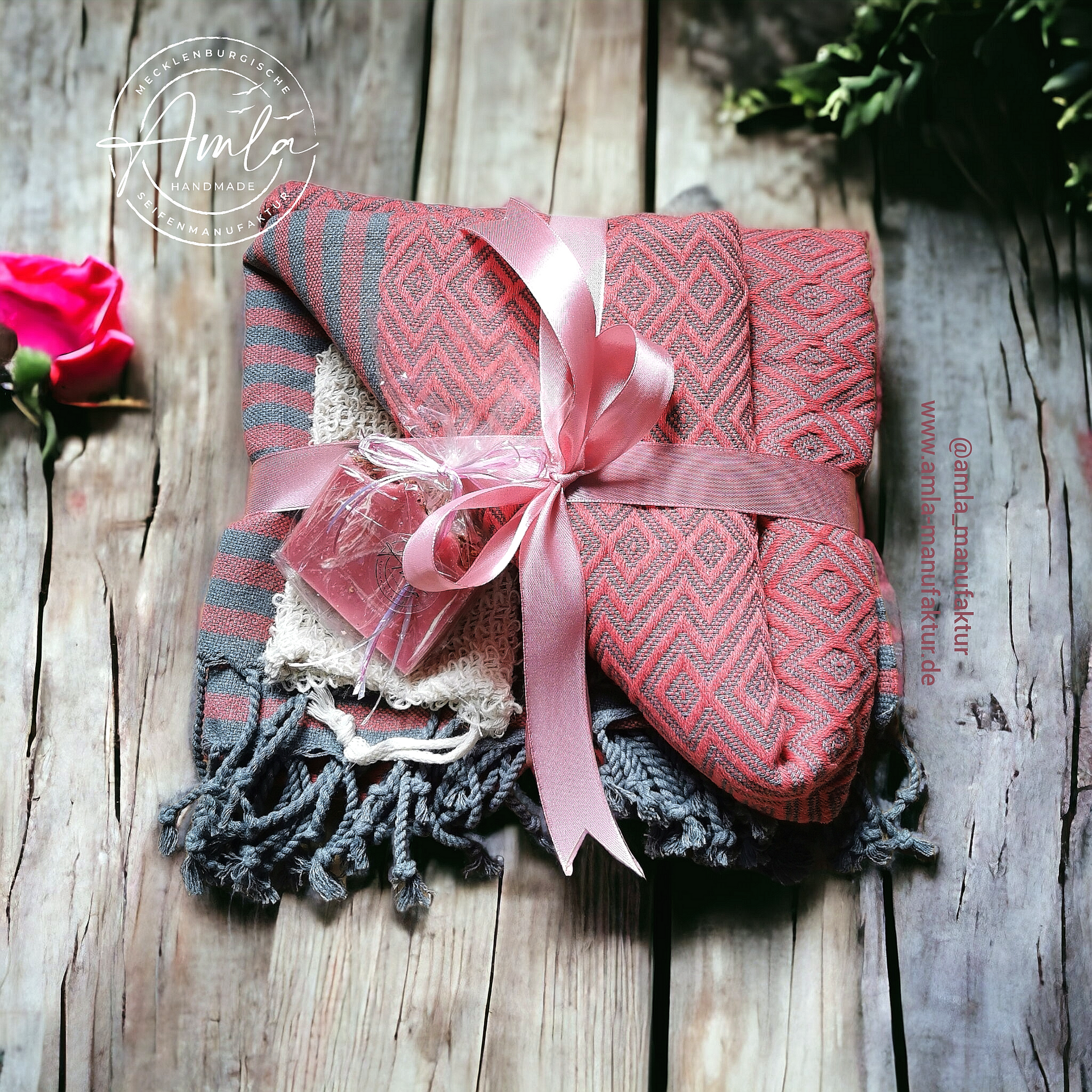 Duschtuch Hamamtuch rosa