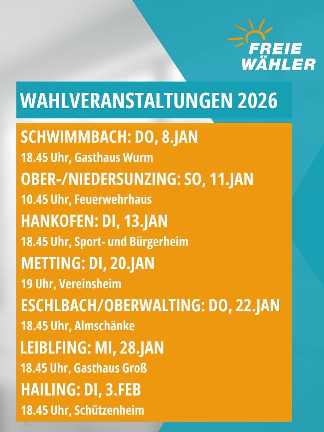 Unsere Termine vor Ort