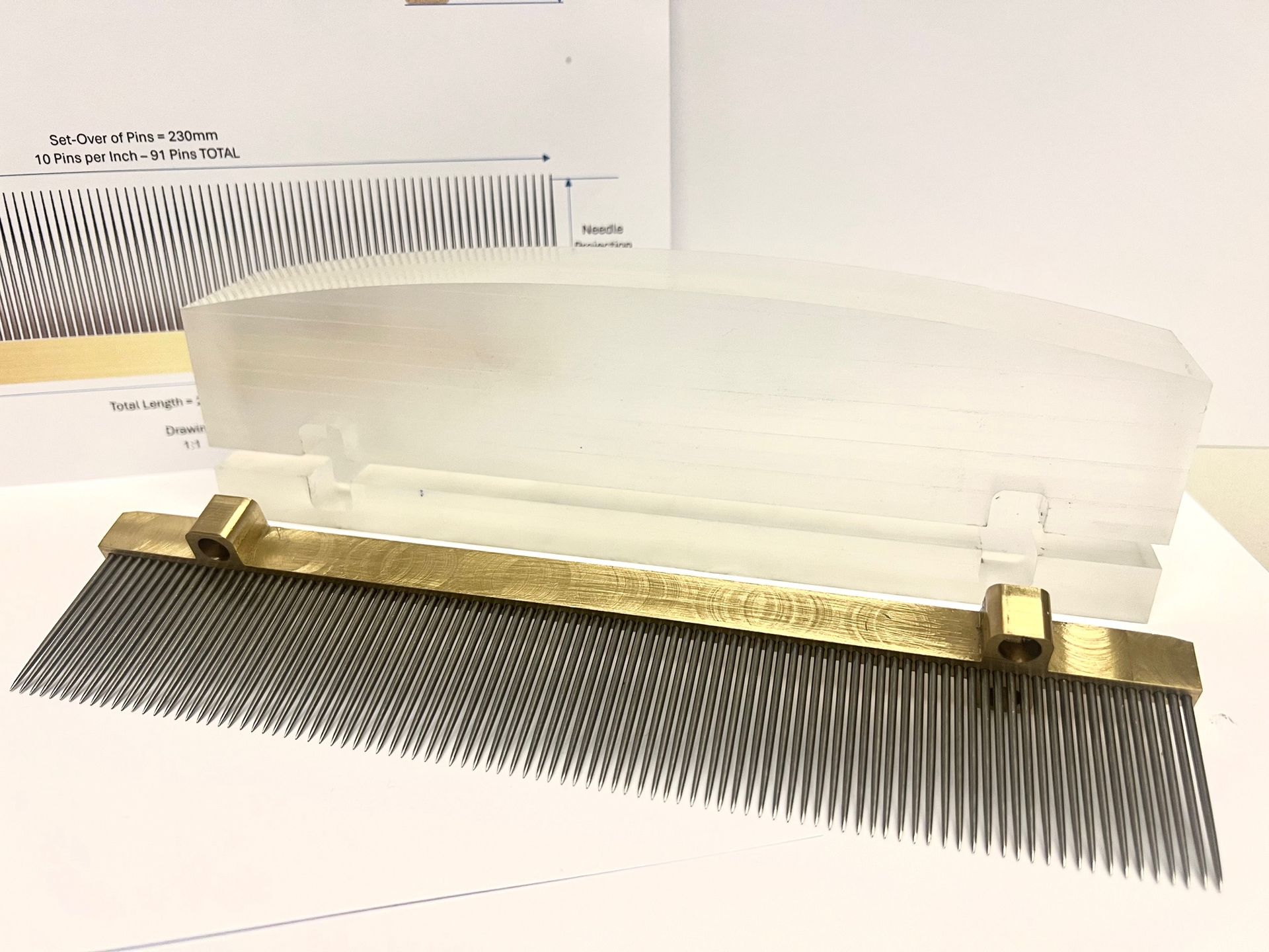 Brass Pinned comb for bristle separation