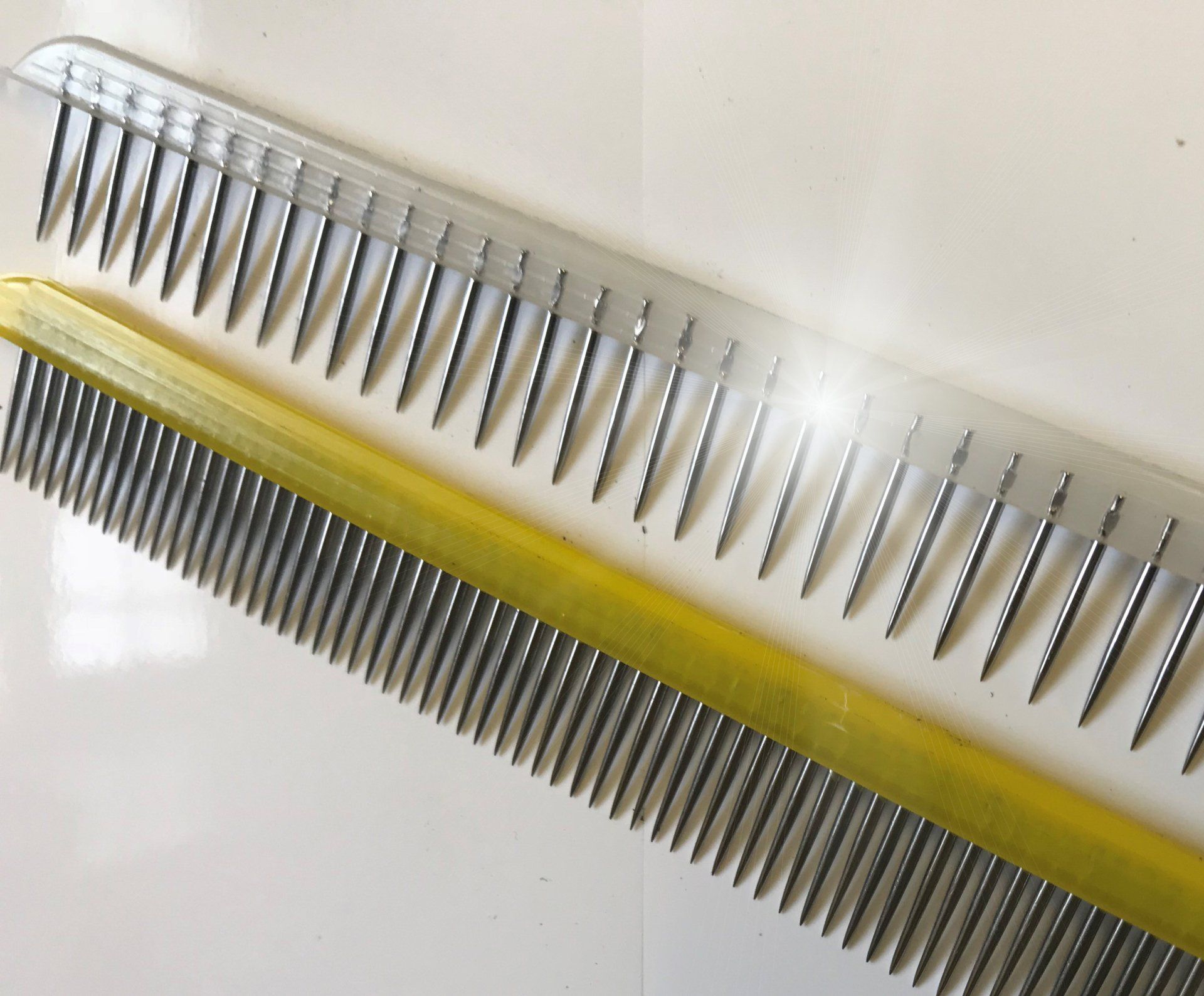 pinned strips for woolcombing gill boxes. NSC, Schlumberger, Mackie, HMG, Tematex, Bernhardt, Cognetex, Sant Andrea etc