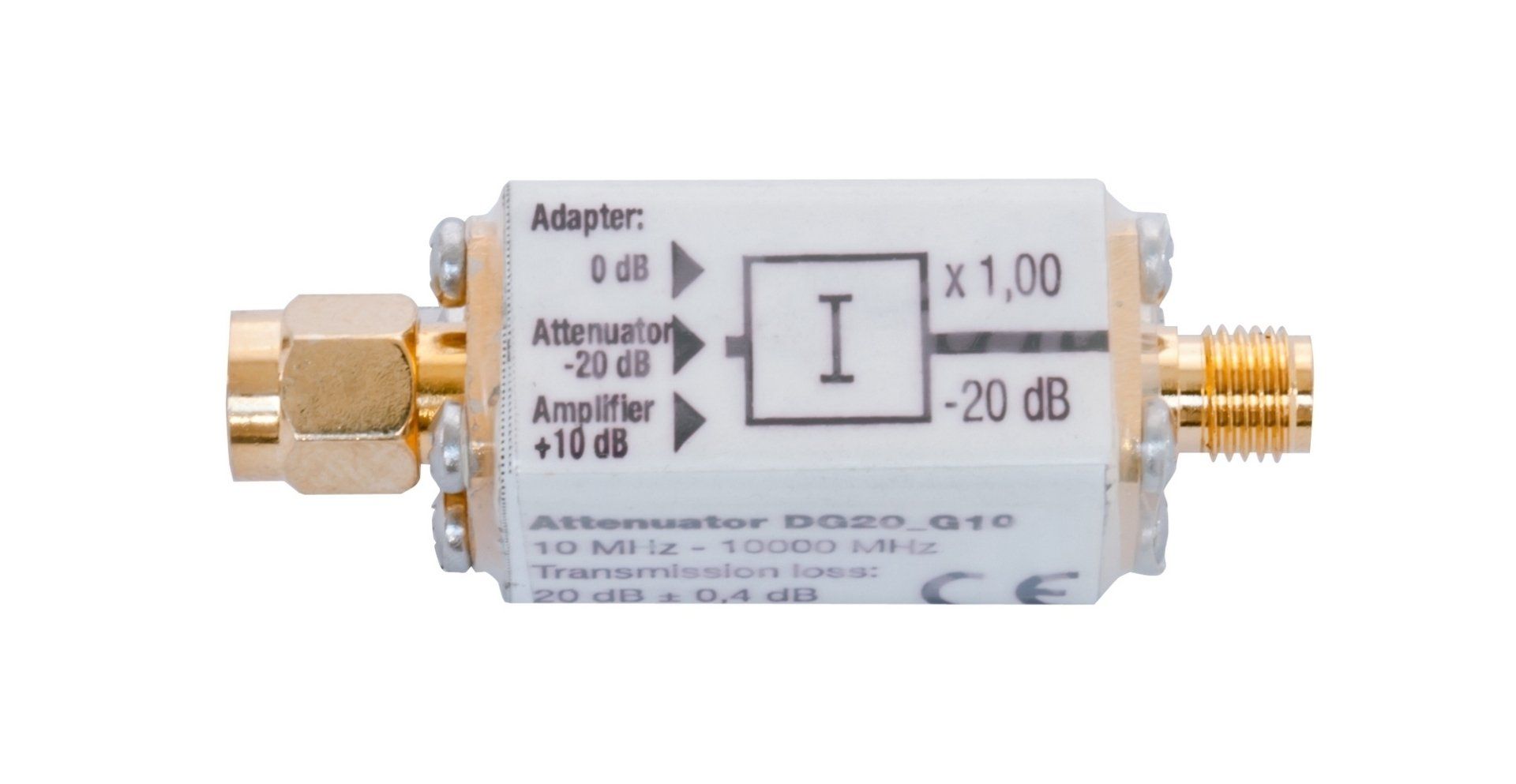 Atténuateur DG20_G10 pour instruments de mesure d'ondes électromagnétiques haute fréquence Gigahertz Solutions Atténuateur DG20_G10 pour appareils de mesure d'ondes électromagnétiques hautes fréquences Gigahertz Solutions