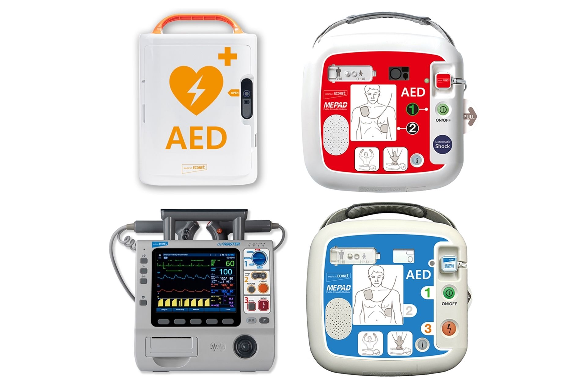 AED Verschiedene Defibrillatoren