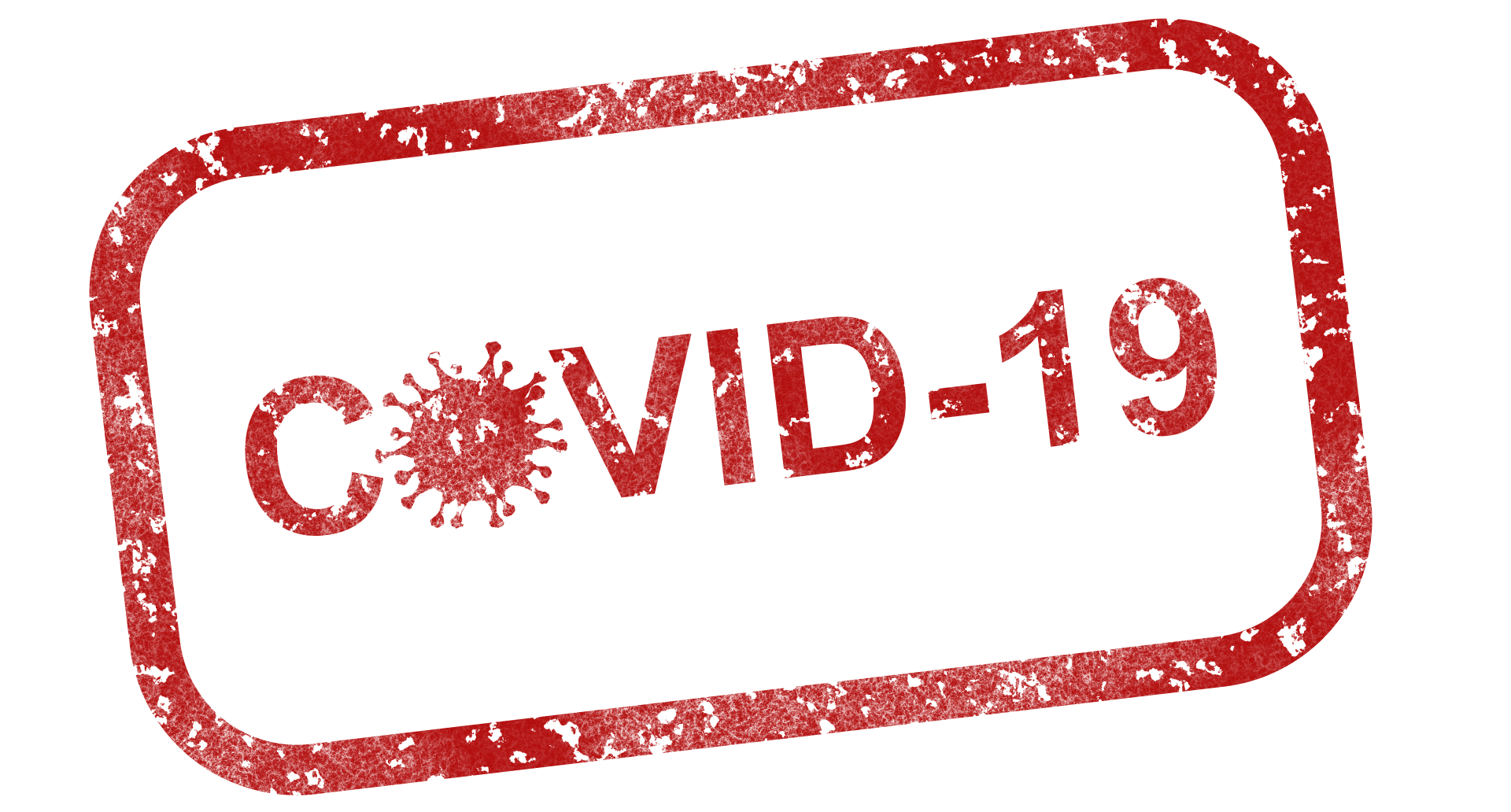 Covid-19 Covid-19 Logo mit Virus als Buchstabe O