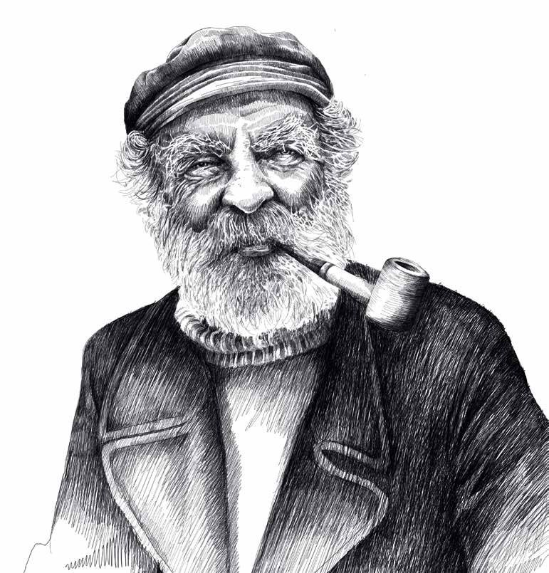 Imagen de un lobo de mar que aplica nuestros tratamientos para la madera exterior