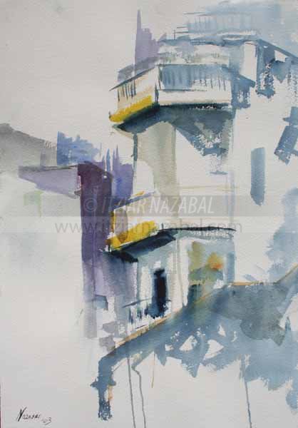 Acuarelas, cuadros, arte, art, técnica mixta, España, Cataluña, paisajes, cuadros, Llanca, Girona, obras de arte a la venta,