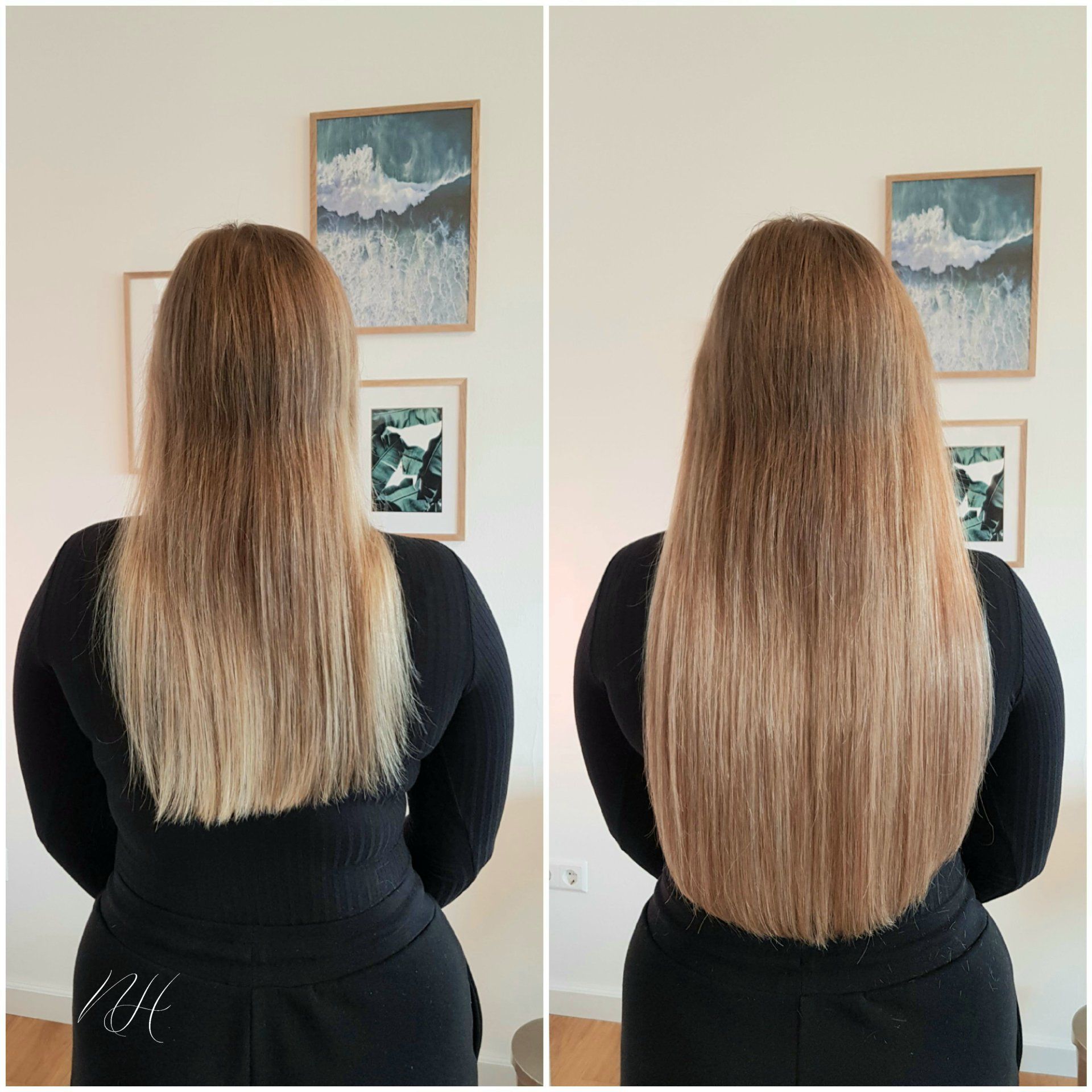Haarverlängerung Balayage vorher nachher Bilder