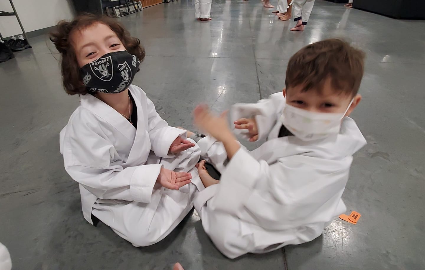 karate kids having fun. Having patience and learning how they learn will help you and them