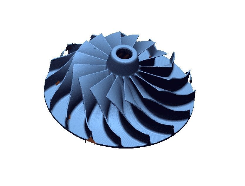 3D-Scan eines Turbinenrades zur anschließenden Flächenrückführung.