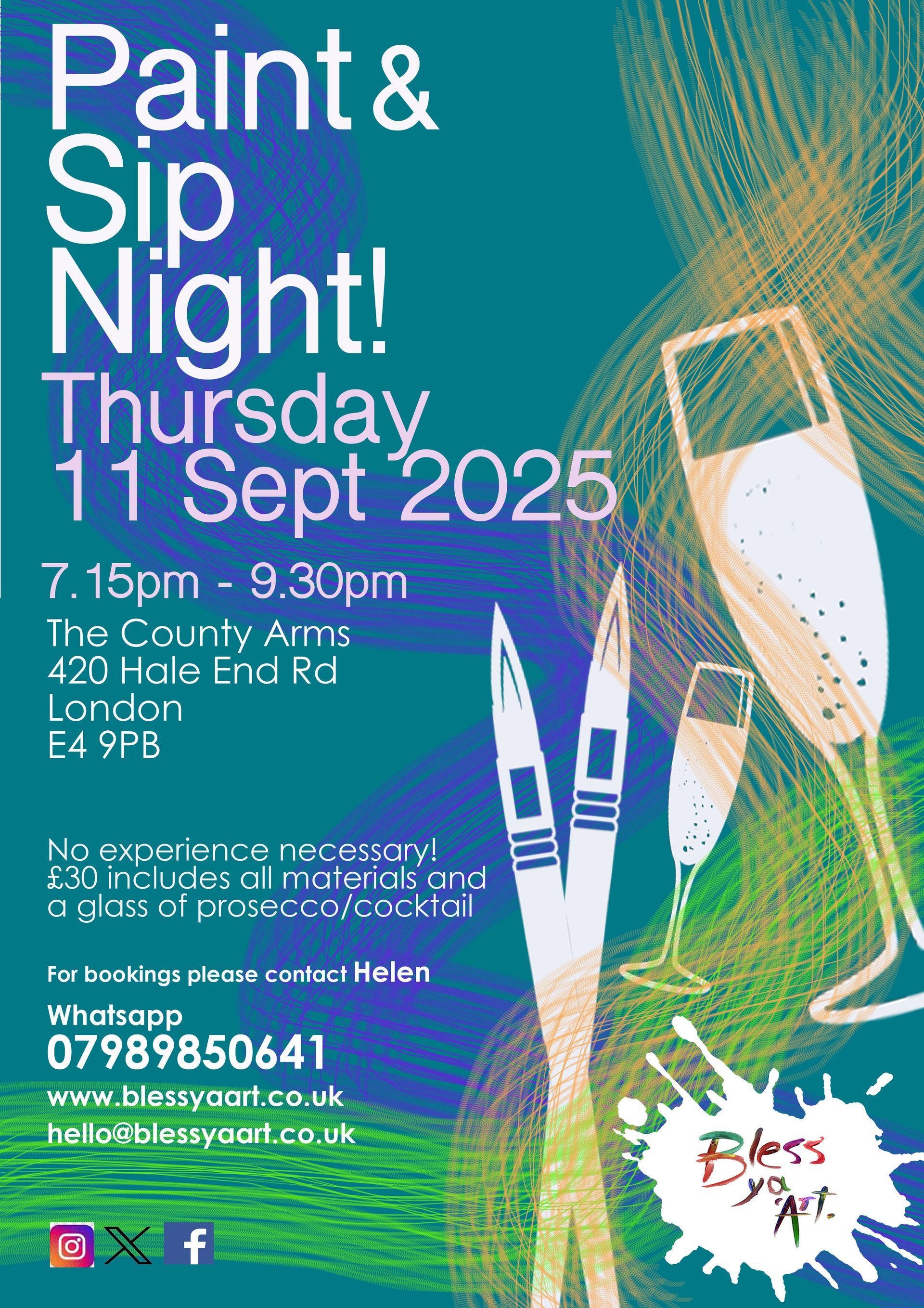 Paint and Sip Night event poster