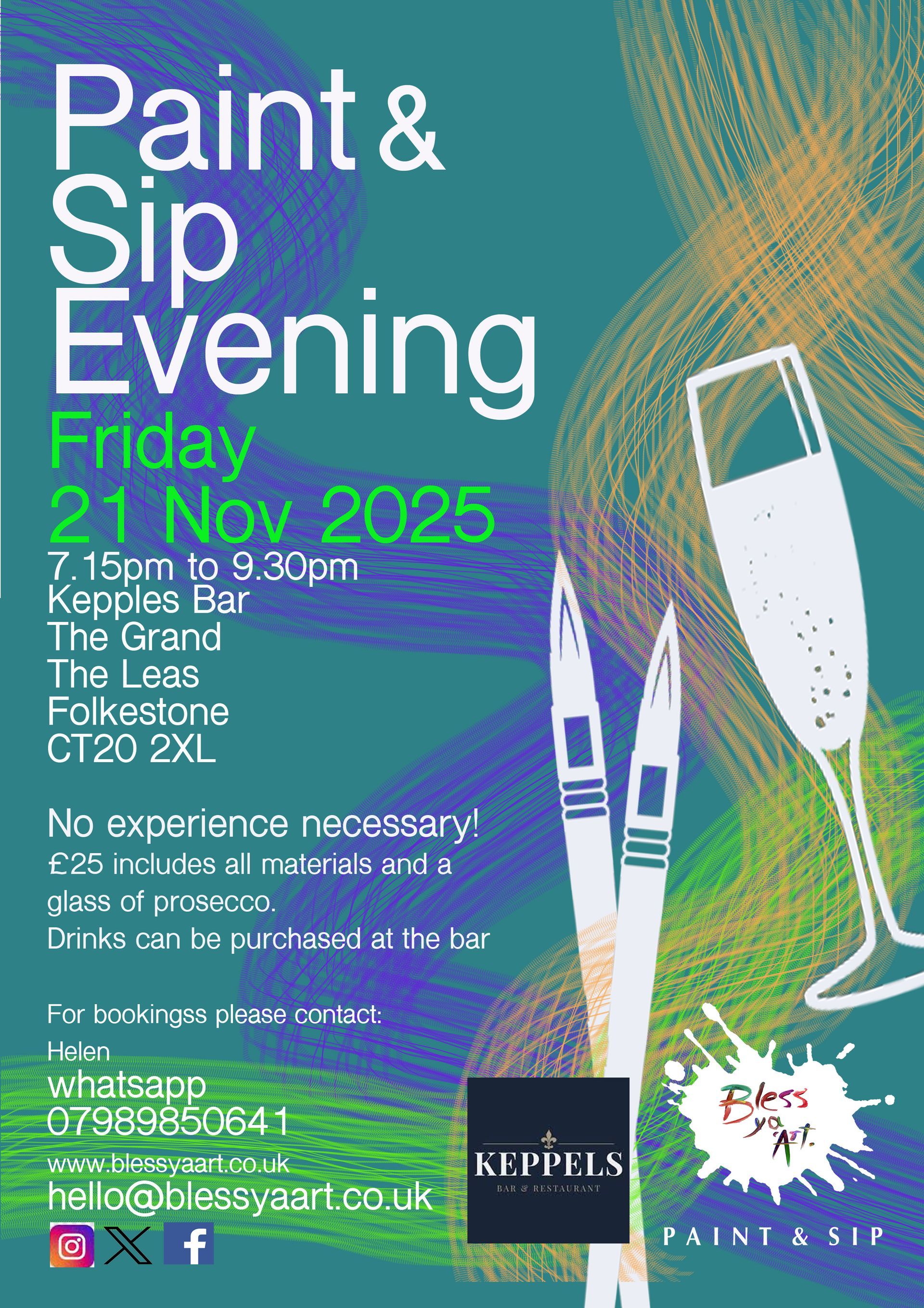 Paint and Sip Night event poster