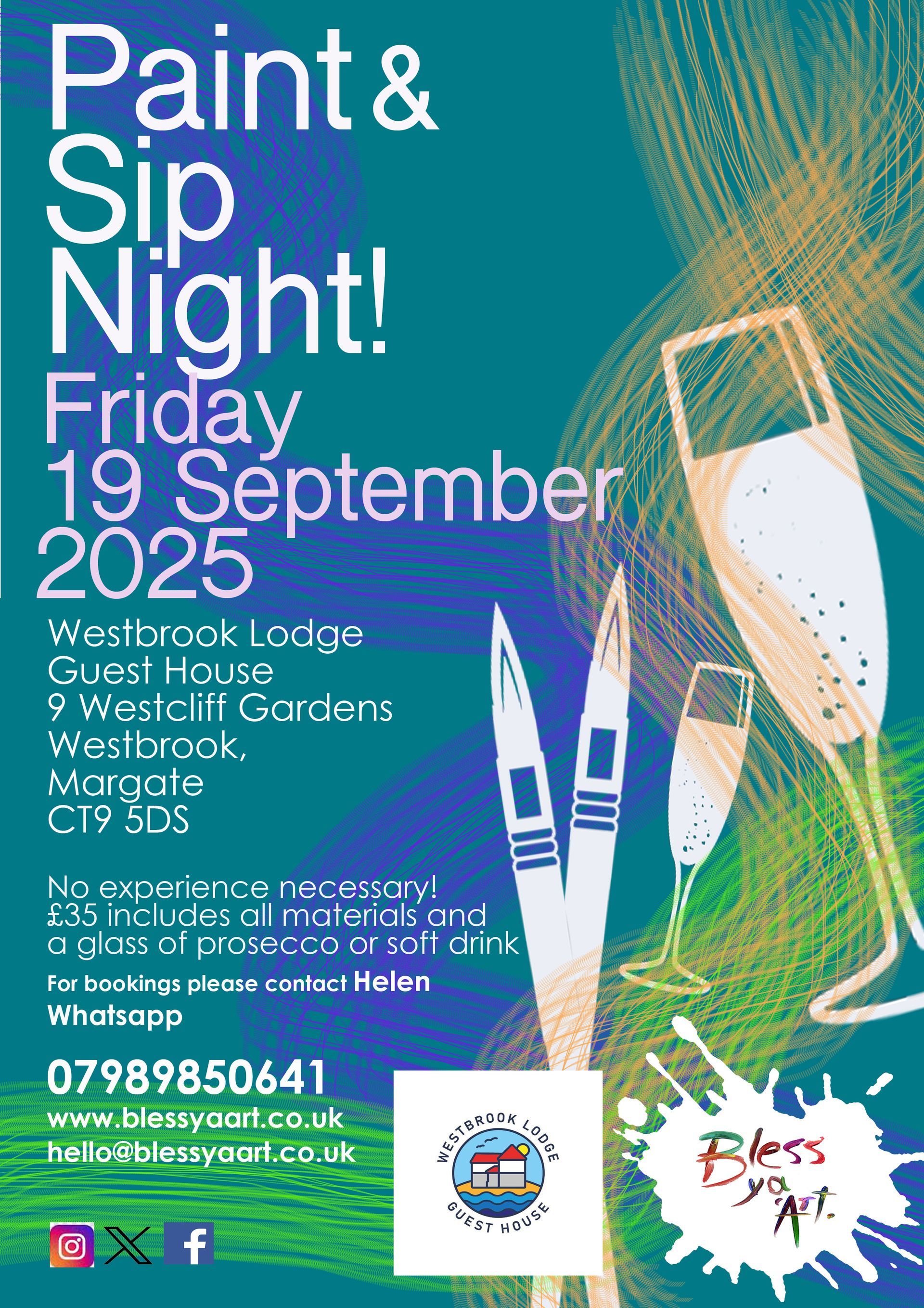 Paint and Sip Night event poster