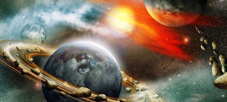 „Dramatische Weltraumdarstellung – steht für die unbewusste Tiefe des Denkens und die wissenschaftliche Erforschung der Intuition“