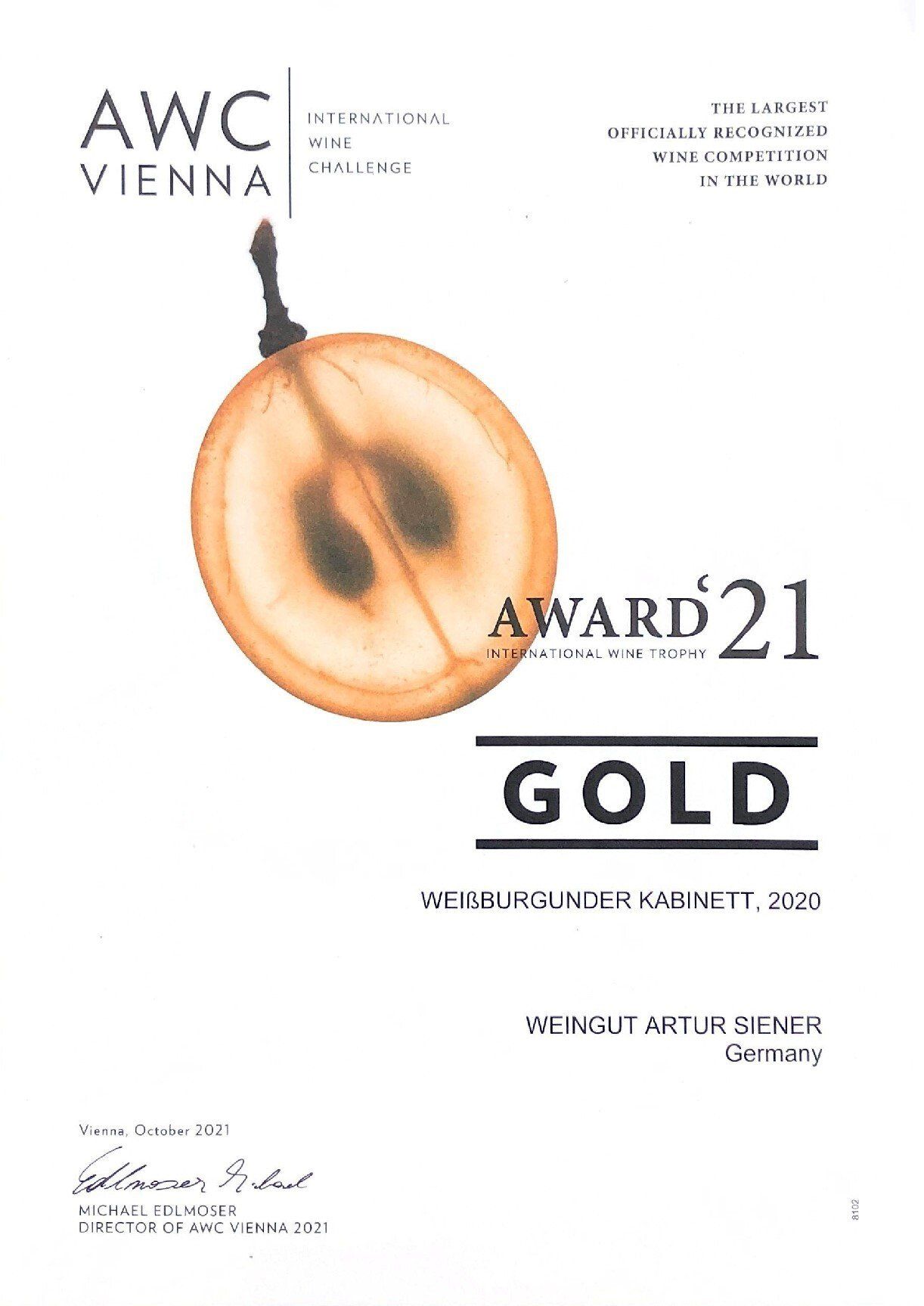 Gold - Weißburgunder Kabinett 2020