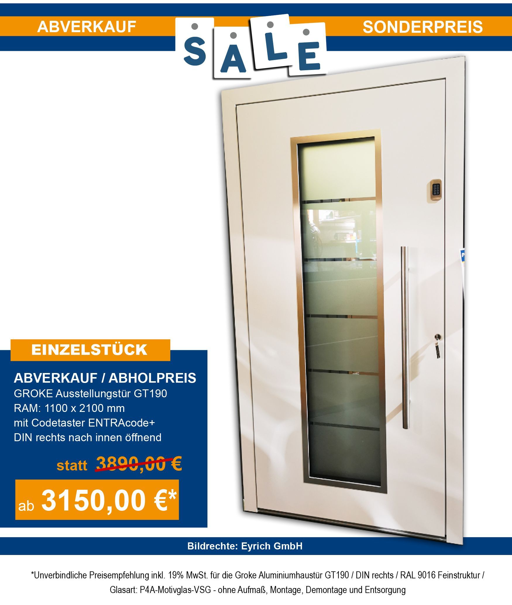 Sale Haustür Pirnar Abverkauf Bad Kissingen Hammelburg Bad Brückenau Burkardroth Euerdorf Oerlenbach Elfershausen Wartmannsroth Bischofsheim Stangenroth Zahlbach Gemünden Bad Neustadt Bad Bocklet Schweinfurt Arnstein Wasserlosen Würzburg Gemünden Karlstadt Fulda Wildflecken Oberthulba Thulba Ebenhausen Werneck Bad Neustadt Unterfranken Landkreis Bad Kissingen Sonderpeis Abholpreis Schnäppchen Haustür Tür Aluminiumtür Kellertür Nebeneingangstür Ladentür Geschäftstür Hallentür Scheunentür Brennereitür Mietshaustür Bautür Neubautür Renovationstür Praxistür Motiv 0141 Größe: 1100x2100 mm DIN L Farbe Flügel 90147 Eiche schwarz Wetterschenkel RAL7015 5 Schlüssel Einzelstück