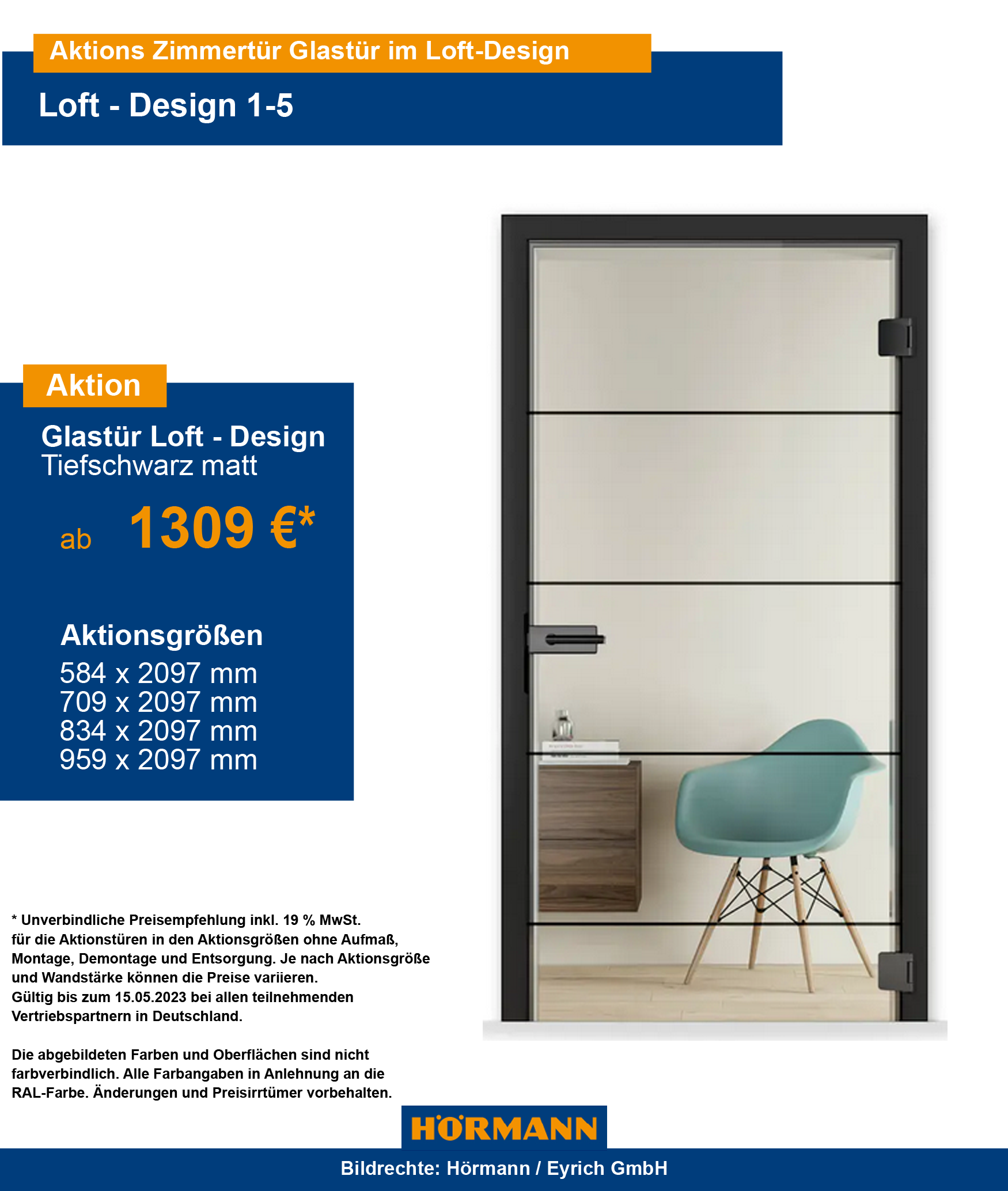 Hörmann Lofttür Bad Kissingen Hammelburg Bad Brückenau Bad Bocklet Bad Neustadt Euerdorf Schweinfurt Würzburg Klarstadt Gemünden Burkardroth Oerlenbach Glas - Zimmertür im Loft Design Lofttür Innentür Zimmertür tiefschwarz Sprossen Wohnzimmertür Flurtür