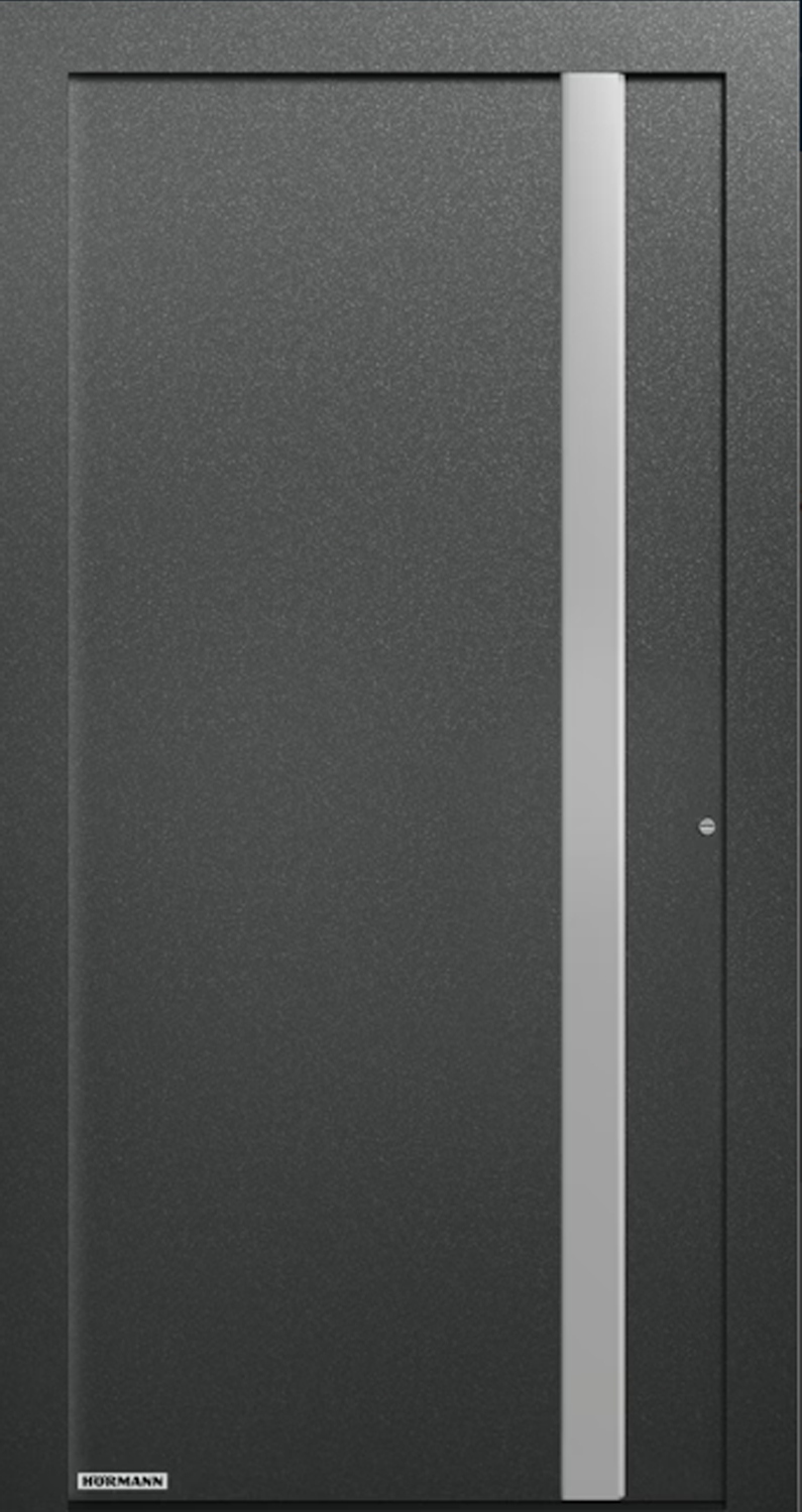 Hörmann Aluminiumhaustüre grau mit langem Griff Haustür Hörmann Aluminium CH703 Design trendig Bad Kissingen Hammelburg Bad Brückenau Schweinfurt Würzburg Fulda Ebenhausen Werneck Arnstein Karlstadt Gemünden Bad Bocklet