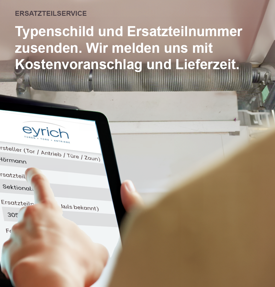 Original Garagentor-Ersatzteile bestellen
Garagentor Ersatzteilservice und Beratung
Garagentor Zubehör und Ersatzteilservice
Schneller Garagentor-Ersatzteilservice