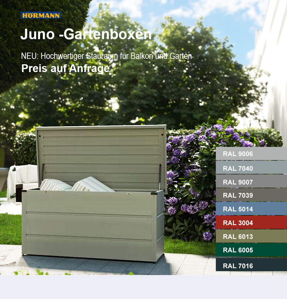 Gartenboxen aus Holz, Kunststoff oder Metall
Hochwertige Gartenboxen für Gartenutensilien
Wetterfeste Gartenboxen für optimalen Schutz
Praktische Gartenboxen für mehr Stauraum
Design Gartenboxen für stilvolle Aufbewahrung