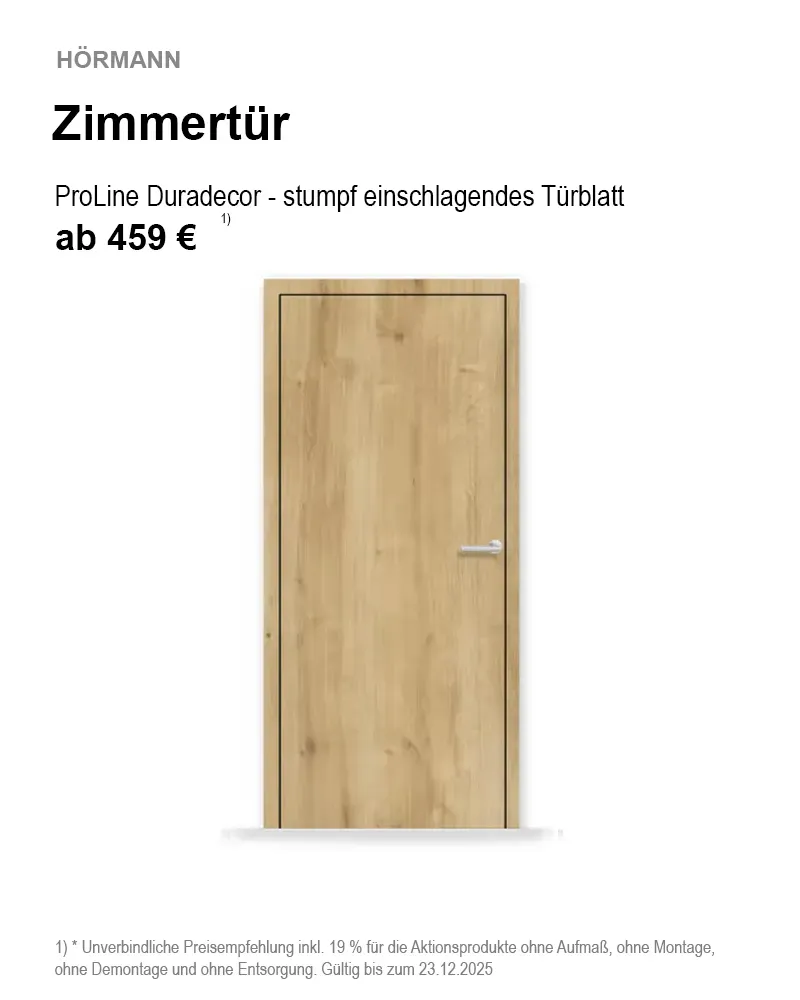 Hörmann Zimmertür Hörmann Zimmertür ProLine Duradecor - gefälztes Türblatt  oder stumpf einschlagendes Türblatt
