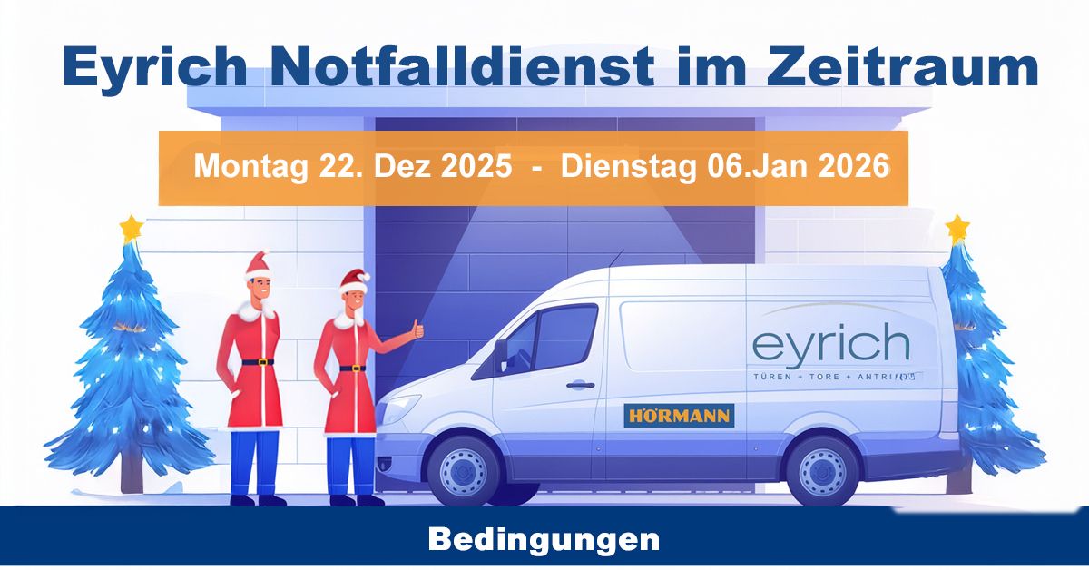 Notdienst Jahreswechsel 2025 / 2026 Garagentor Haustür Hofschiebetoranlage Drehtoranlage