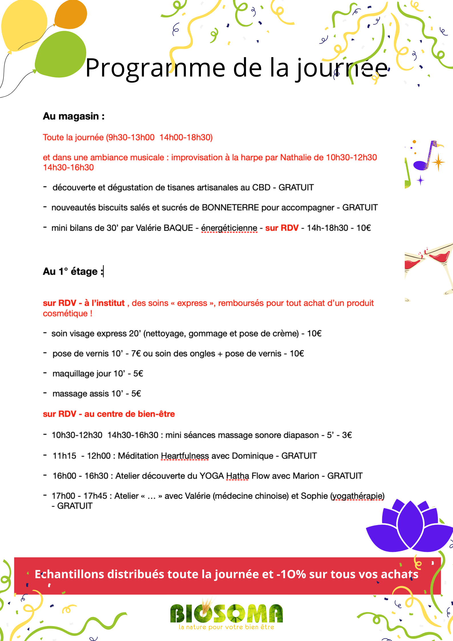 programme anniversaire
