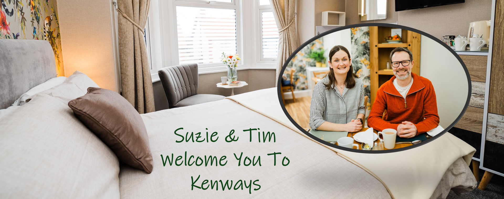 Suzie & Tim Welcome You To Kenways Guest House in Scarborough Tim and Suzie at Kenways Guest House. Photo in our spacious, modern dining room where we serve delicious freshly prepared Yorkshire breakfasts.