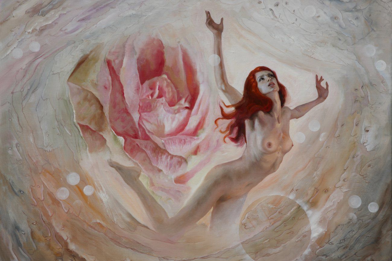 La femme est la fleurs sont éphémères