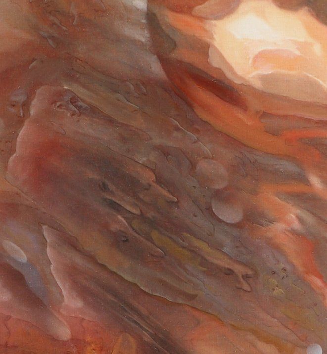 Les visages imaginaires suivent le courant de l’itinéraire inconnu. Le supraréalisme fait vivre l’univers invisible et inconnu.