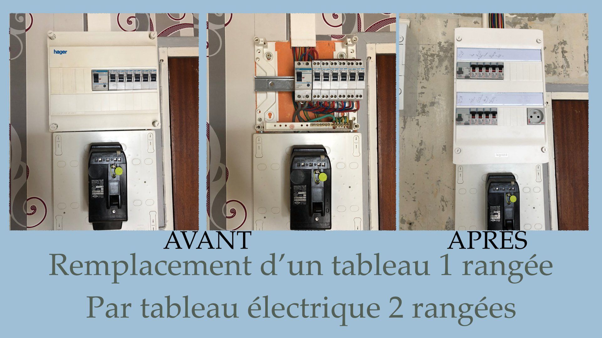 Remplacement de tableau électrique 1 rangée par un tableau 2 rangées Remplacement de tableau alencon