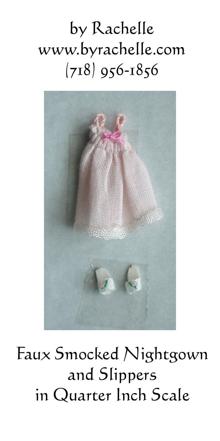 Faux Smocked Nightgown and Slippers