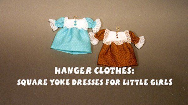 Hanger Clothes-Square Yoke Dresses for Little Girls