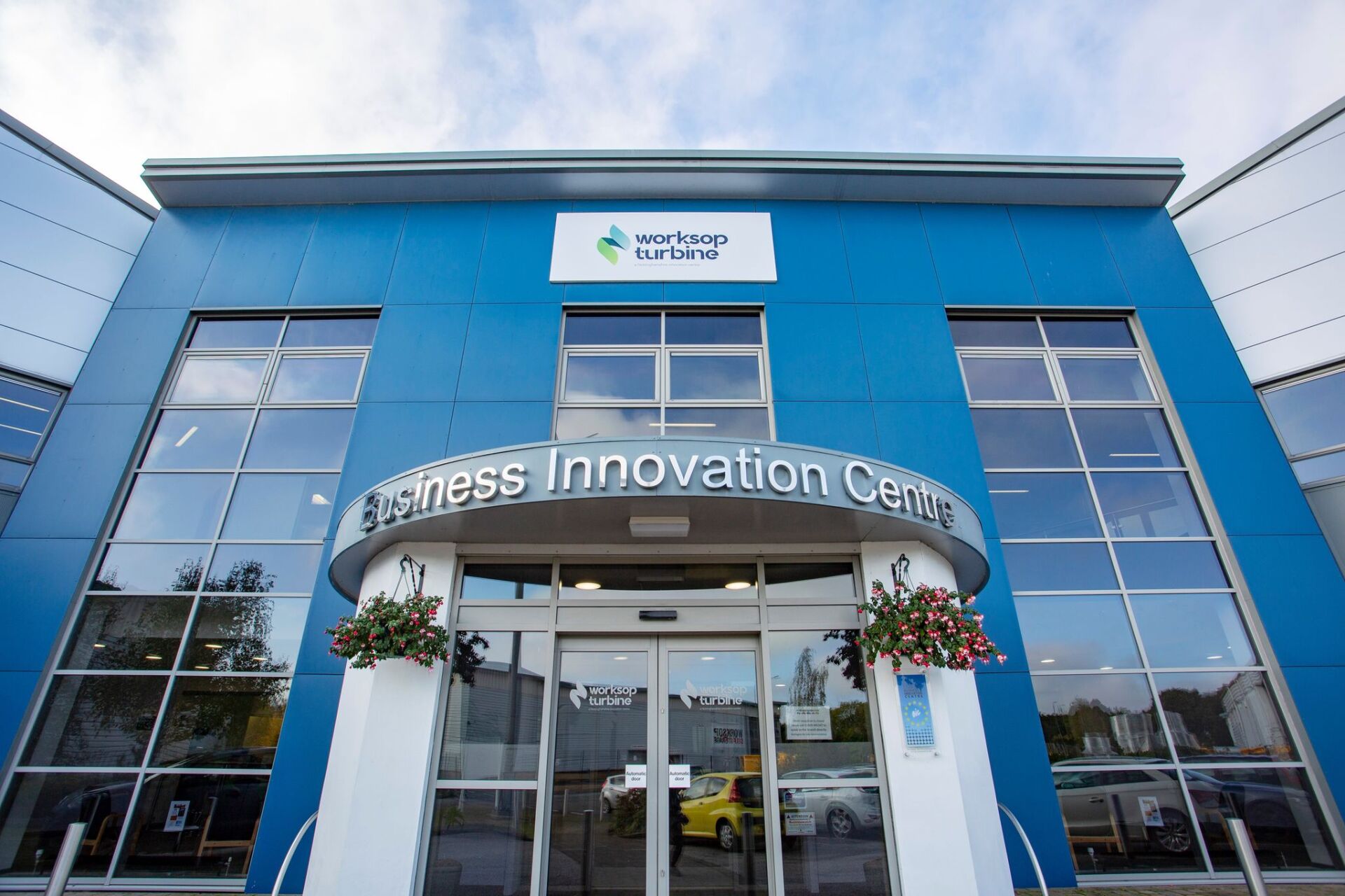 Worksop Turbine entrance Entrance to the Digital Business Innovation Centre, the Worksop Turbine, Nottinghamshire
