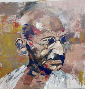 CHARLES CHAPLIN. 60x60 cm.Acrílico sobre tela