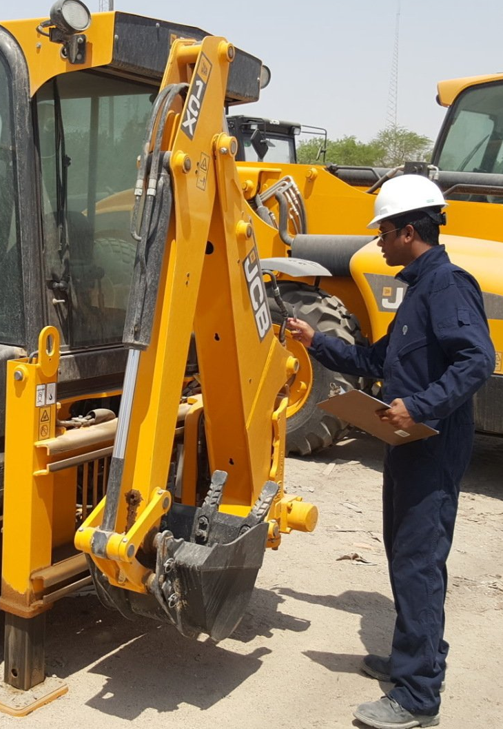 Machinery being inspected before export