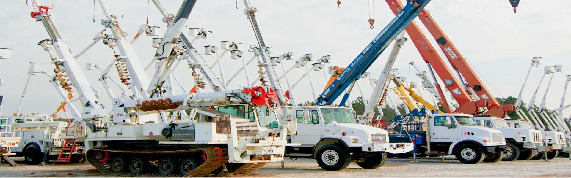 Mapartex.com inventory of bucket trucks, boom lifts, cranes, insulator washers.