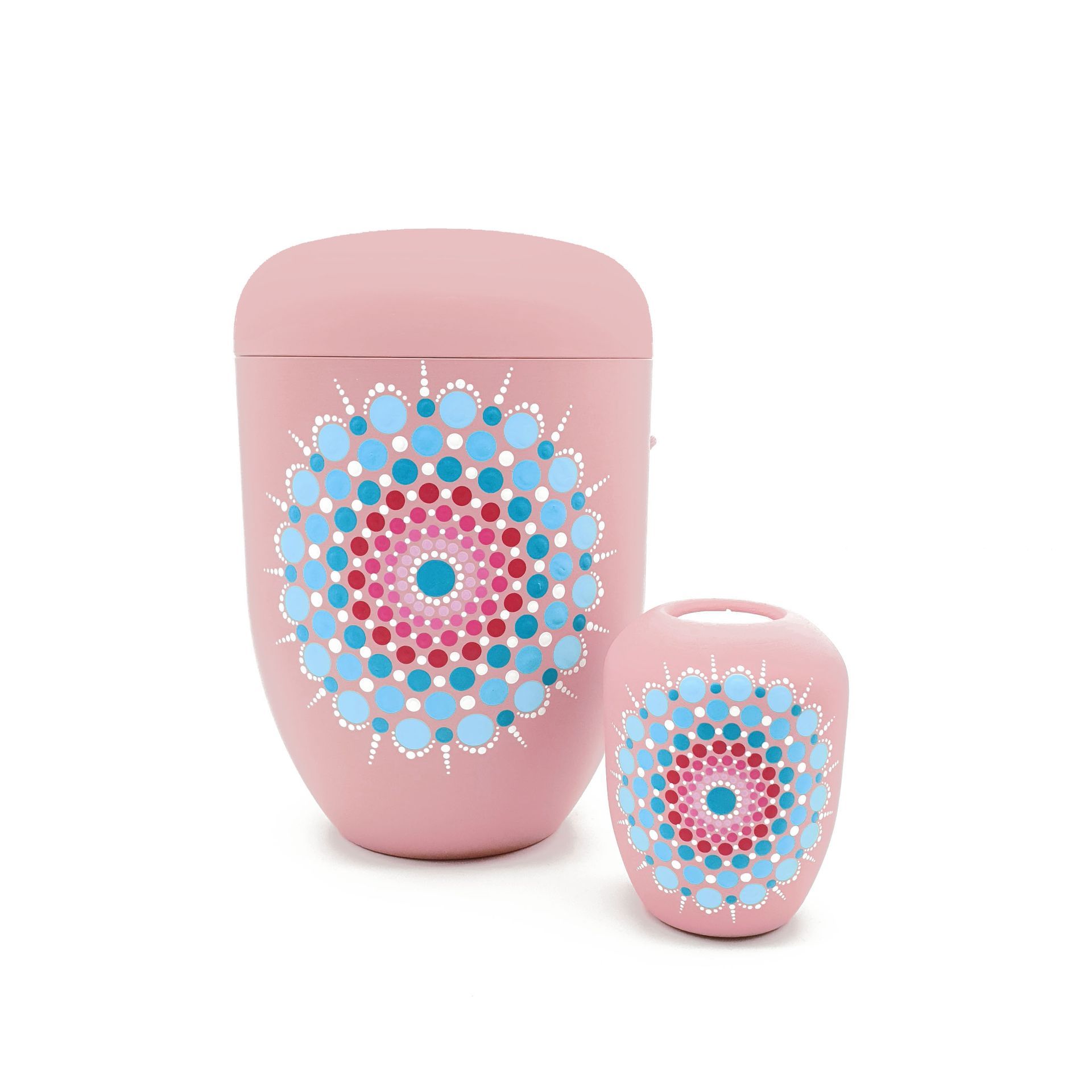 Naturstoffurne mit Gedenklicht Das Urnenatelier Mandalaurne Mandala