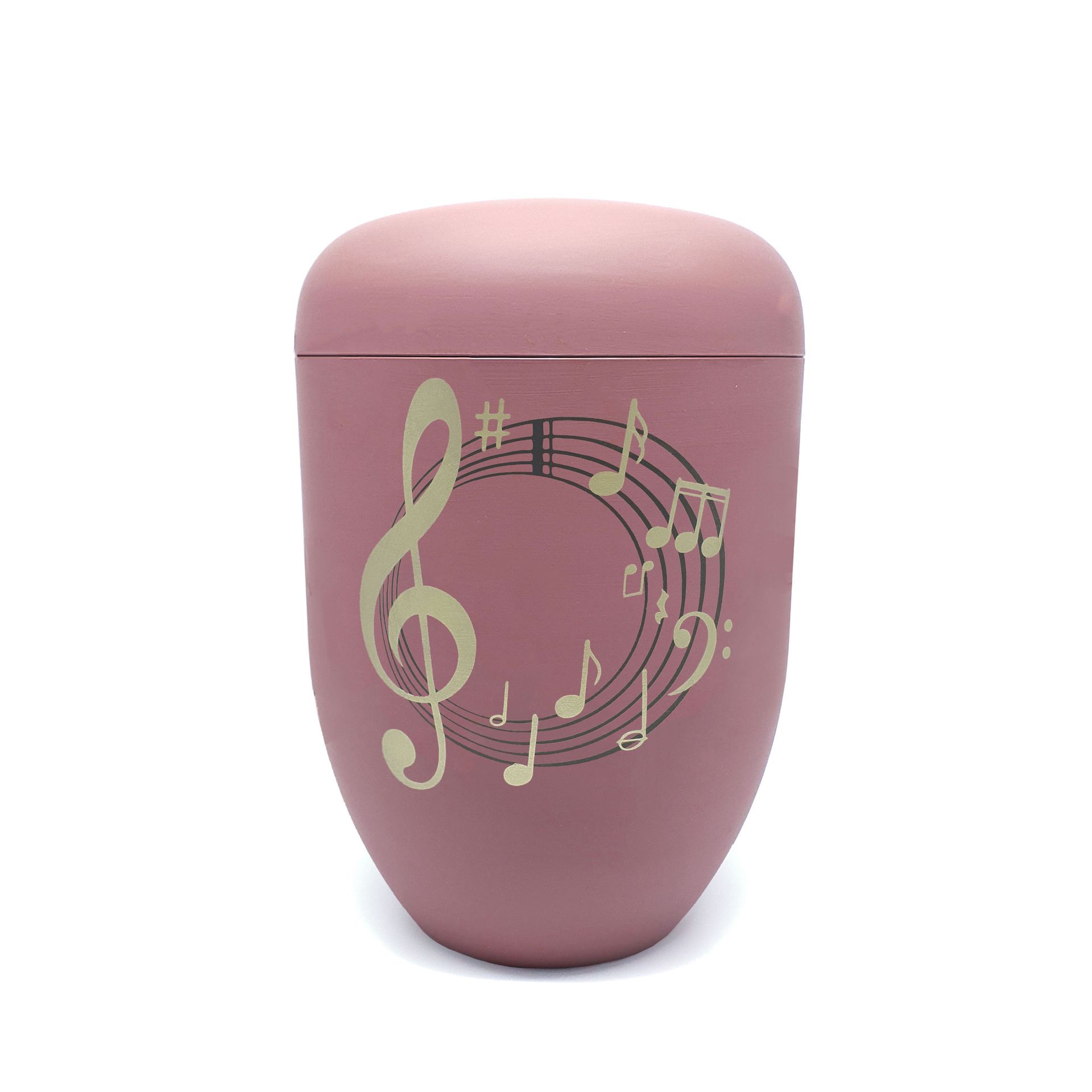 handbemalte Urne mit Musiknoten Das Urnenatelier