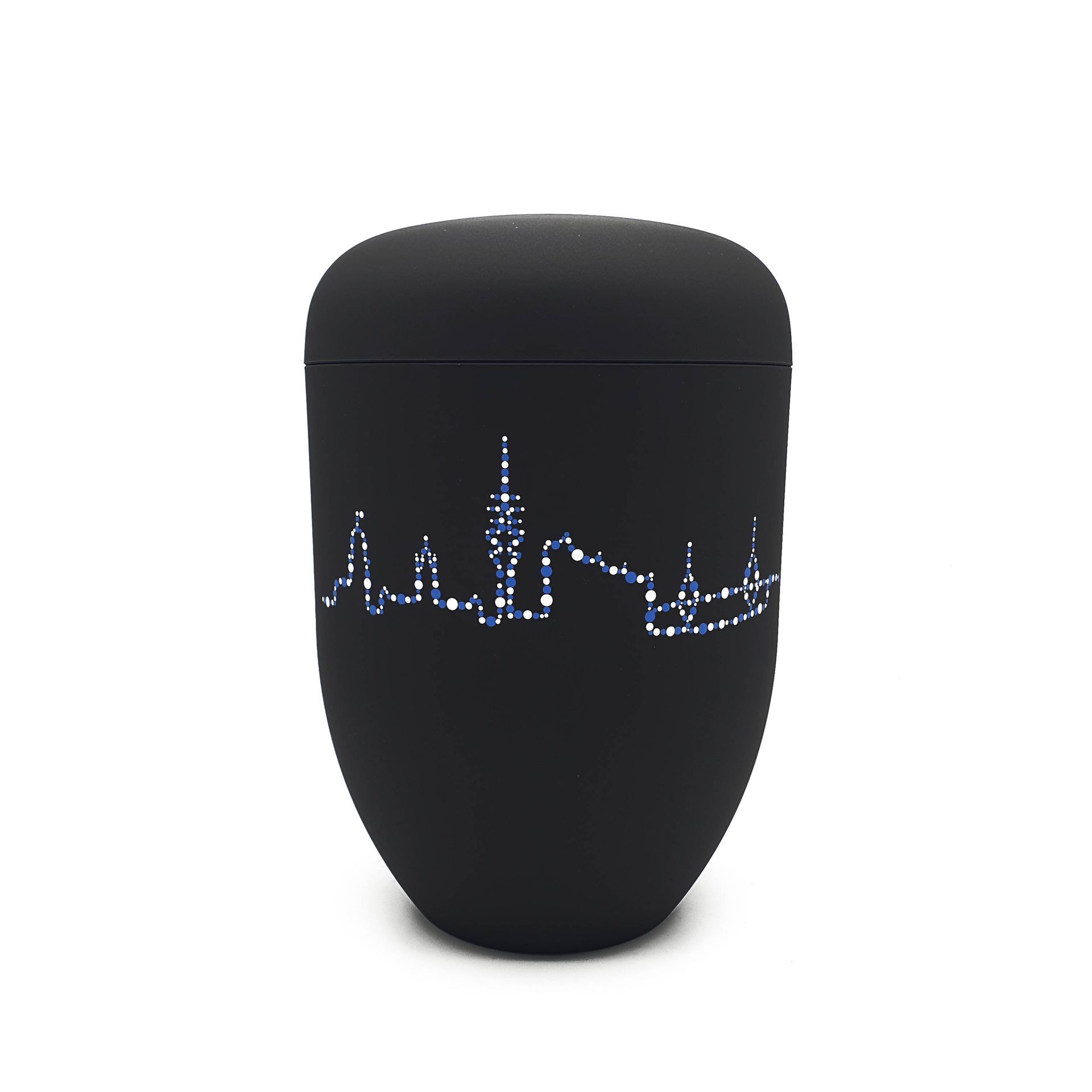 Das Urnenatelier Handbemalte Urne Skyline Hamburg