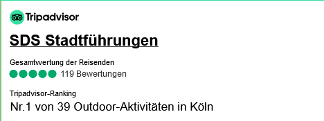 SDS STADTFÜHRUNGEN hat 2021 den Award SDS Stadtführungen Sascha Seubert Nr. 1 von 39 Outdoor-Aktivitäten in Köln laut TripAdvisor