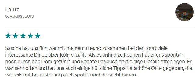 SDS STADTFÜHRUNGEN Sascha Seubert Kundenstimme Bewertung review