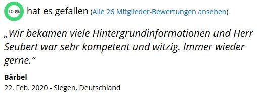 Bewertung Kundin SDS STADTFÜHRUNGEN Sascha Seubert