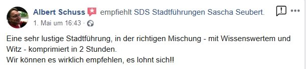 SDS STADTFÜHRUNGEN Sascha Seubert Kundenstimme Bewertung review