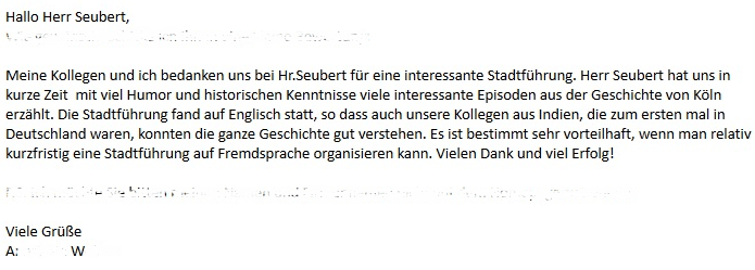 SDS STADTFÜHRUNGEN Sascha Seubert Kundenstimme Bewertung review