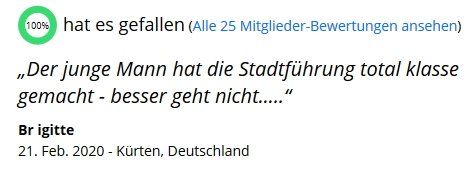 Kundenfeedback SDS Stadtführungen